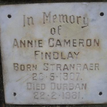 FINDLAY Annie Cameron 1907-1981