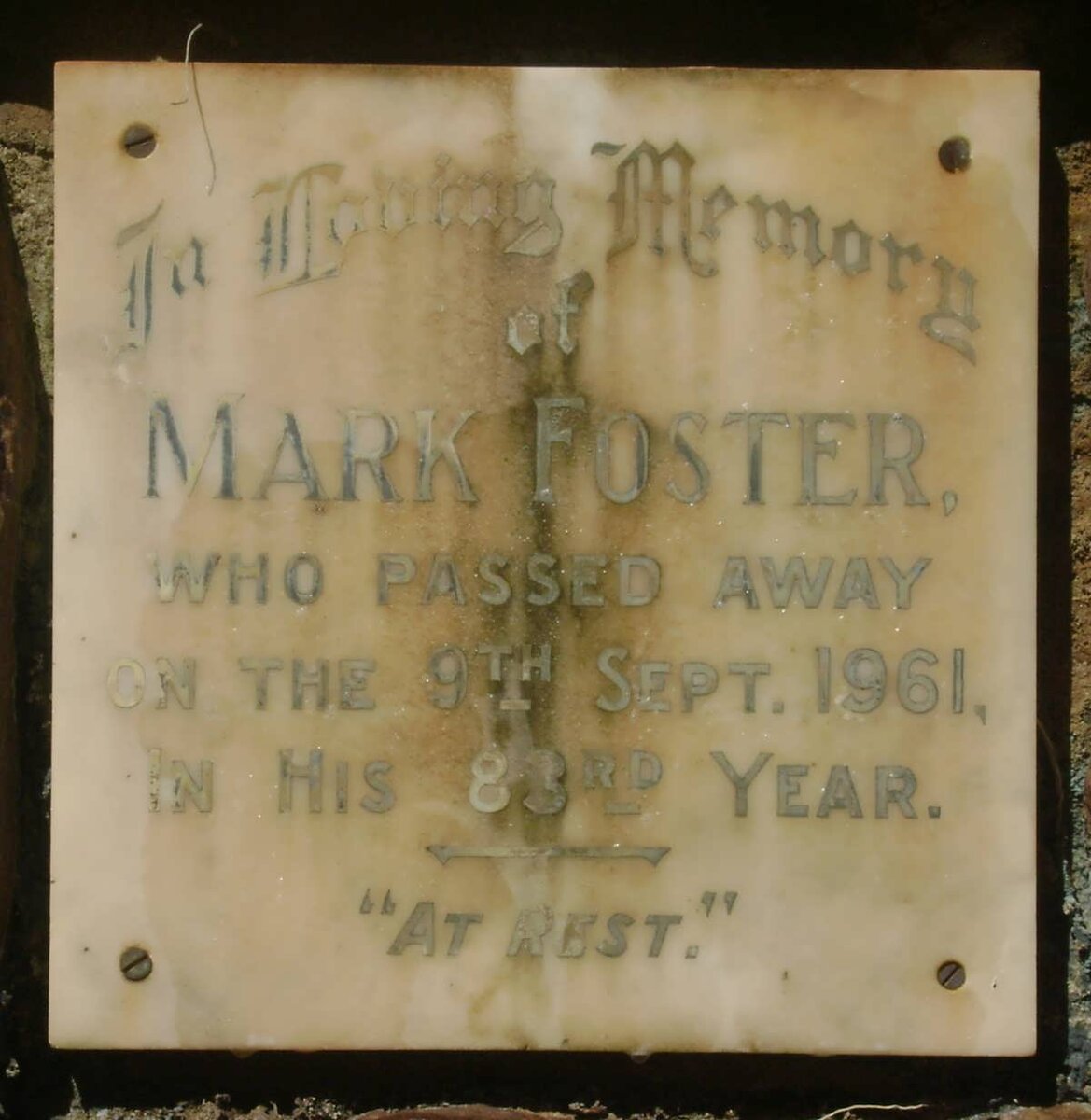 FOSTER Mark -1961