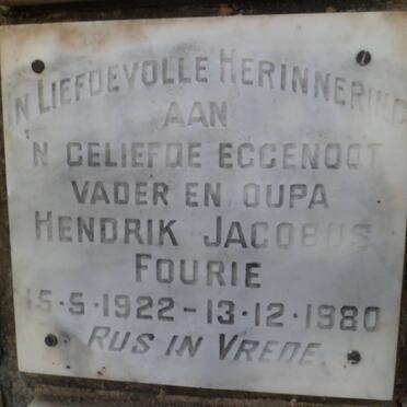 FOURIE Hendrik Jacobus 1922-1980