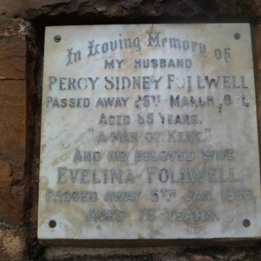 FOLLWELL Percy Sidney -1956 &amp; Evalina -1958