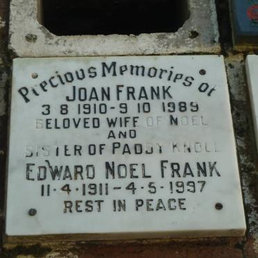 FRANK Edward Noel 1911-1997 &amp; Joan 1910-1989