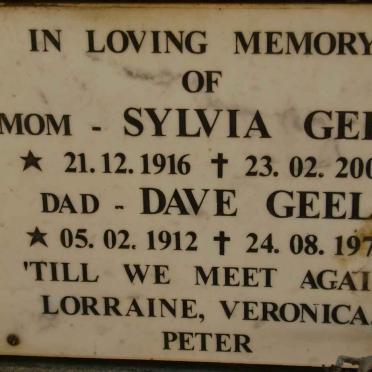 GEEL Dave 1912-1972 &amp; Sylvia 1916-2001