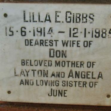 GIBBS Lilla E. 1914-1985