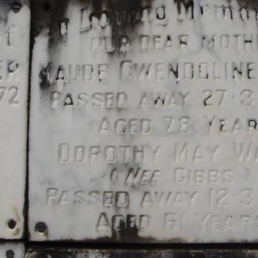 GIBBS Maude Gwendoline -1972 :: WARR Dorothy May nee GIBBS -1982
