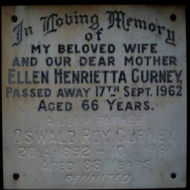 GURNEY Oswald Roy -1892-1981 &amp; Ellen Henrietta -1962