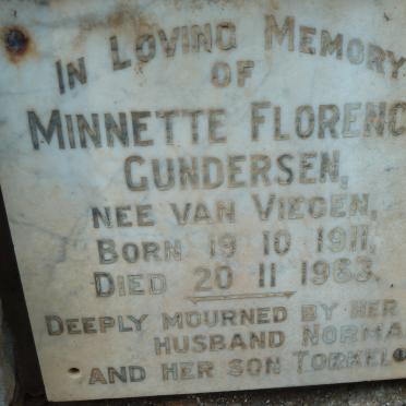 GUNDERSEN Minnette Florence nee VAN VIEGEN 1911-1963