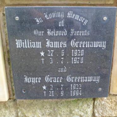 GREENAWAY William James 1920-1978 &amp; Joyce Grace 1922-1940