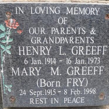 GREEFF Henry L. 1914-1973 &amp; Mary M. FRY 1915-1998