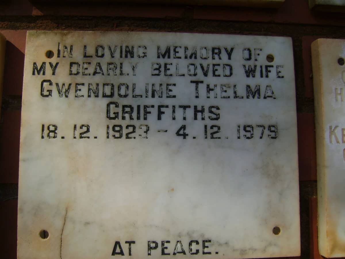 GRIFFITHS Gwendoline Thelma 1923-1979