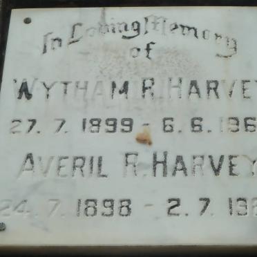 HARVEY Wytham R. 1899-1964 &amp; Averil R. 1898-1988