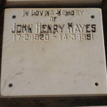 HAYES John Henry 1920-1991
