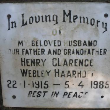 HAARHOFF Henry Clarence Webley 1915-1985