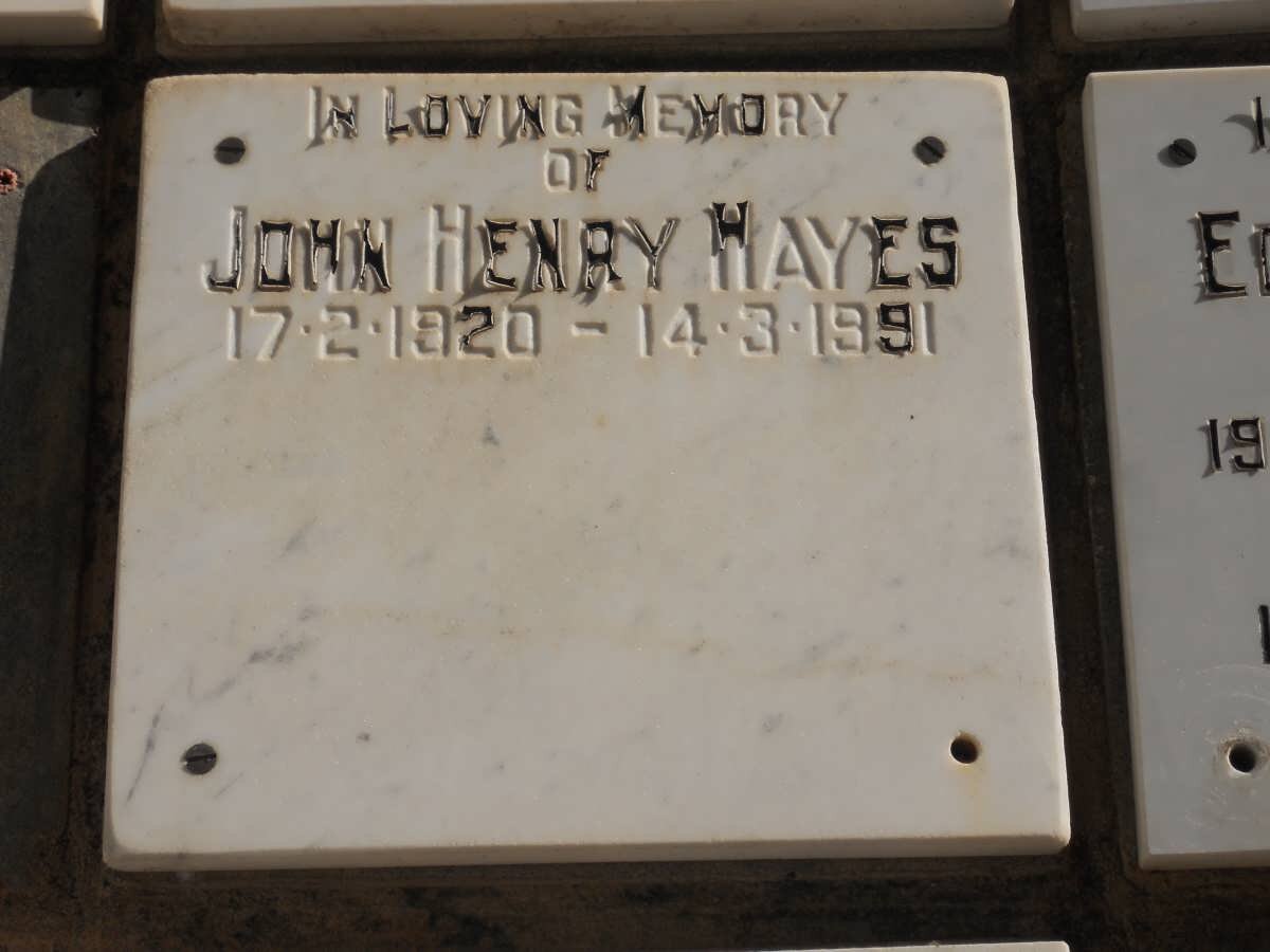 HAYES John Henry 1920-1991
