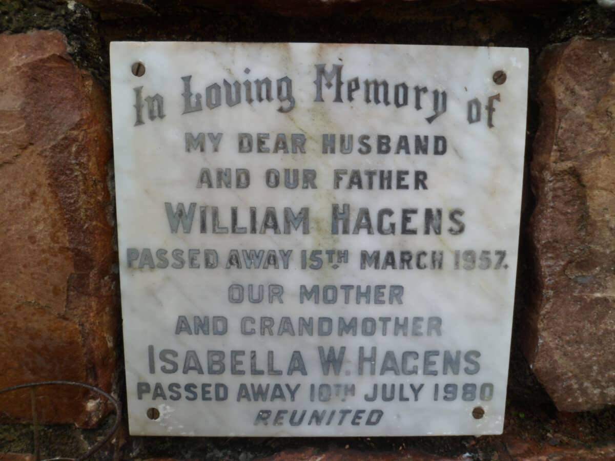 HAGENS William -1957 &amp; Isabella W. -1980