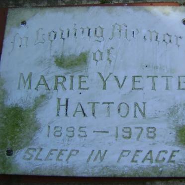 HATTON Marie Yvette 1895-1978