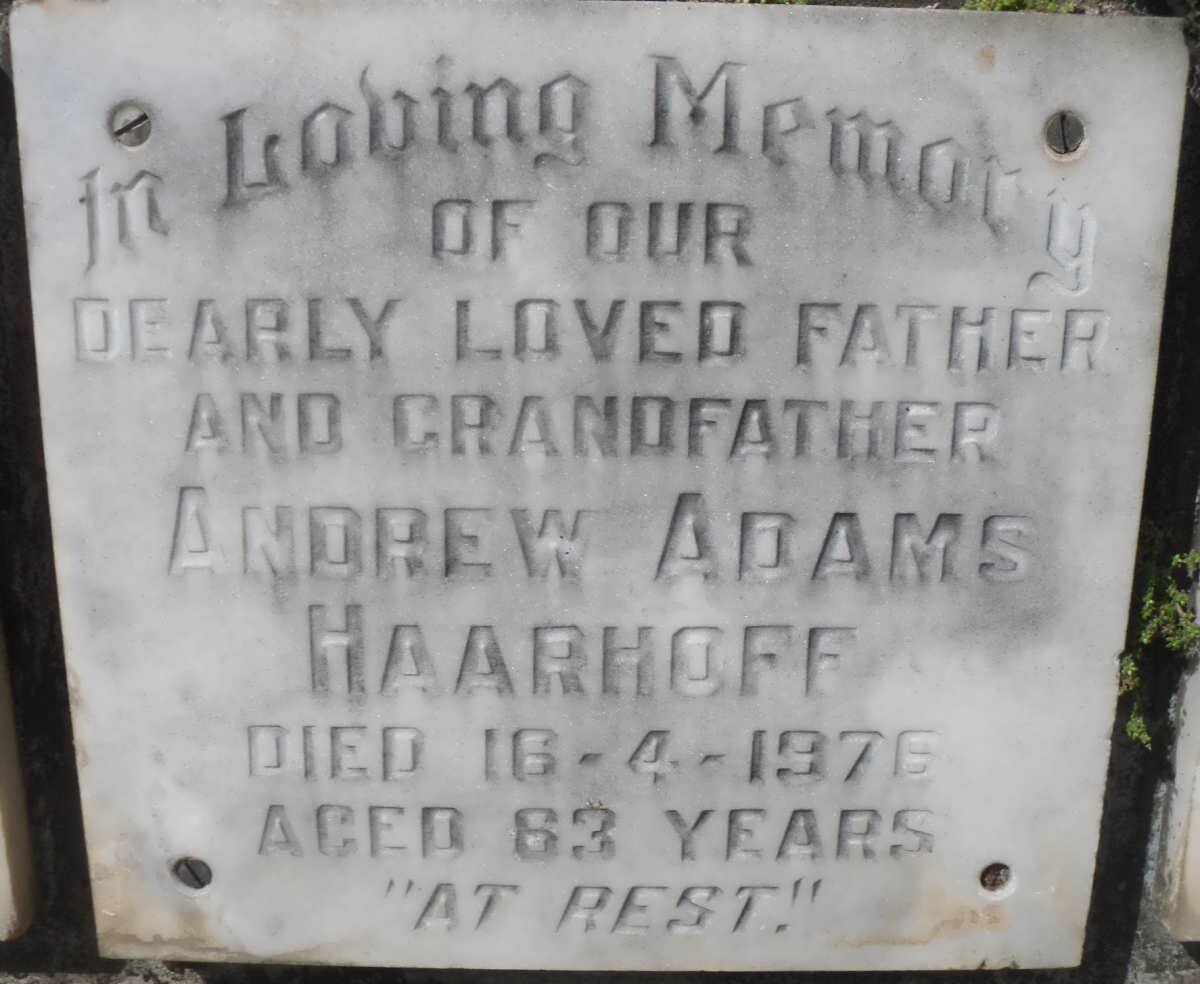 HAARHOFF Andrew Adams -1976