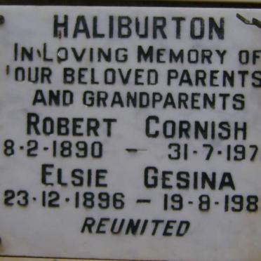 HALIBURTON Robert Cornish 1890-1975 &amp; Elsie Gesina 1896-1983