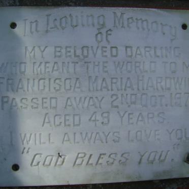 HARDWICK Francisca Maria -1977