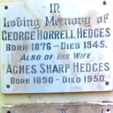 HEDGES George Horrell 1876-1945 &amp; Agnes Sharp 1890-1950