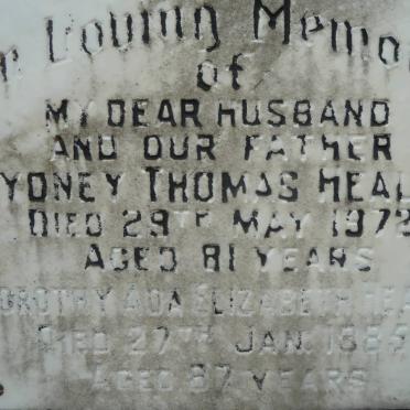 HEALEY Sydney Thomas -1972 &amp; Dorothy Ada Elizabeth -1985