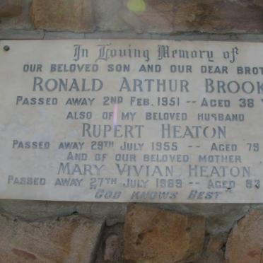HEATON Rupert -1955 &amp; Mary Vivian -1969 :: BROOKS Ronald Arthur -1951