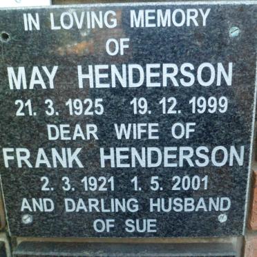 HENDERSON Frank 1921-2001 &amp; May 1925-1999
