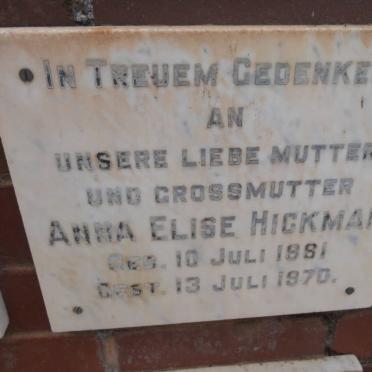 HICKMAN Anna Elise 1881-1970