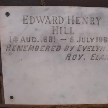 HILL Edward Henry 1881-1965