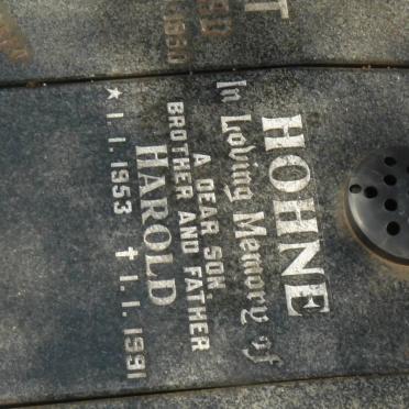 HOHNE Harold 1953-1991