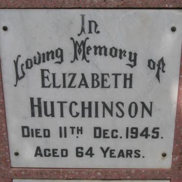 HUTCHINSON Elizabeth -1945