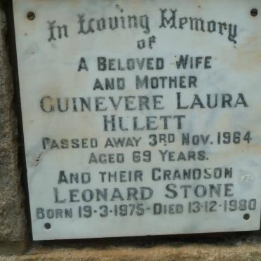 HULETT Guinevere Laura -1964 :: STONE Leonard 1975-1980