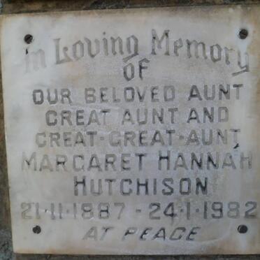 HUTCHISON Margaret Hannah 1887-1982