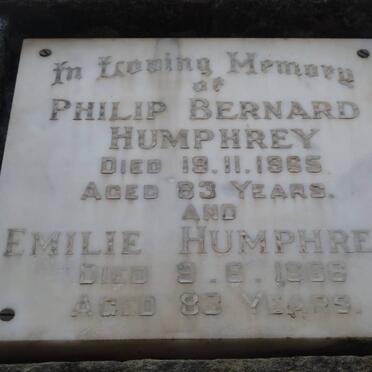 HUMPHREY Philip Bernard 1965 &amp; Emilie -1966