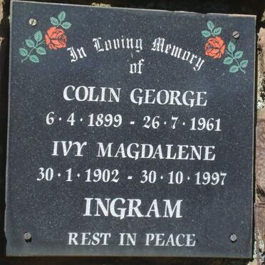 INGRAM Colin George 1899-1961 &amp; Ivy Magdalene 1902-1997