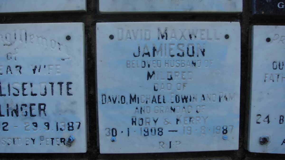 JAMIESON David Maxwell 1908-1987