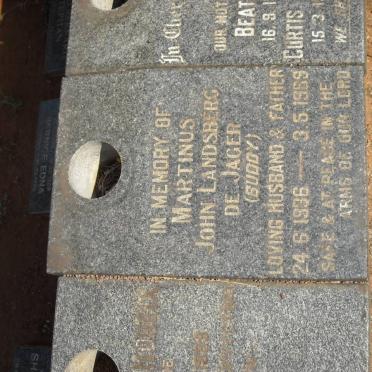 JAGER Marthinus John Landsberg, De 1936-1989