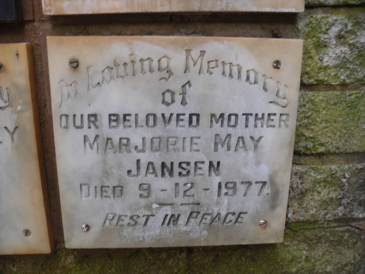 JANSEN Marjorie May -1977