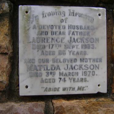 JACKSON Laurence -1963 &amp; Matilda -1970