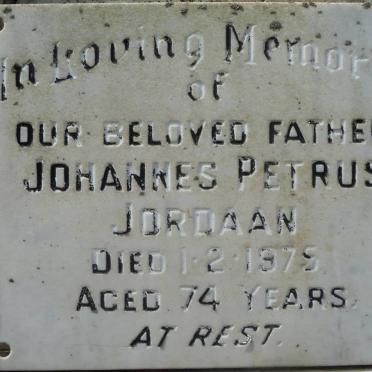 JORDAAN Johannes Petrus -1975