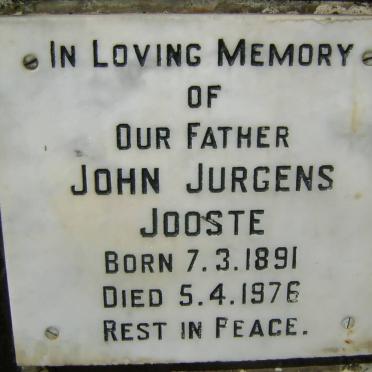 JOOSTE John Jurgens 1891-1976