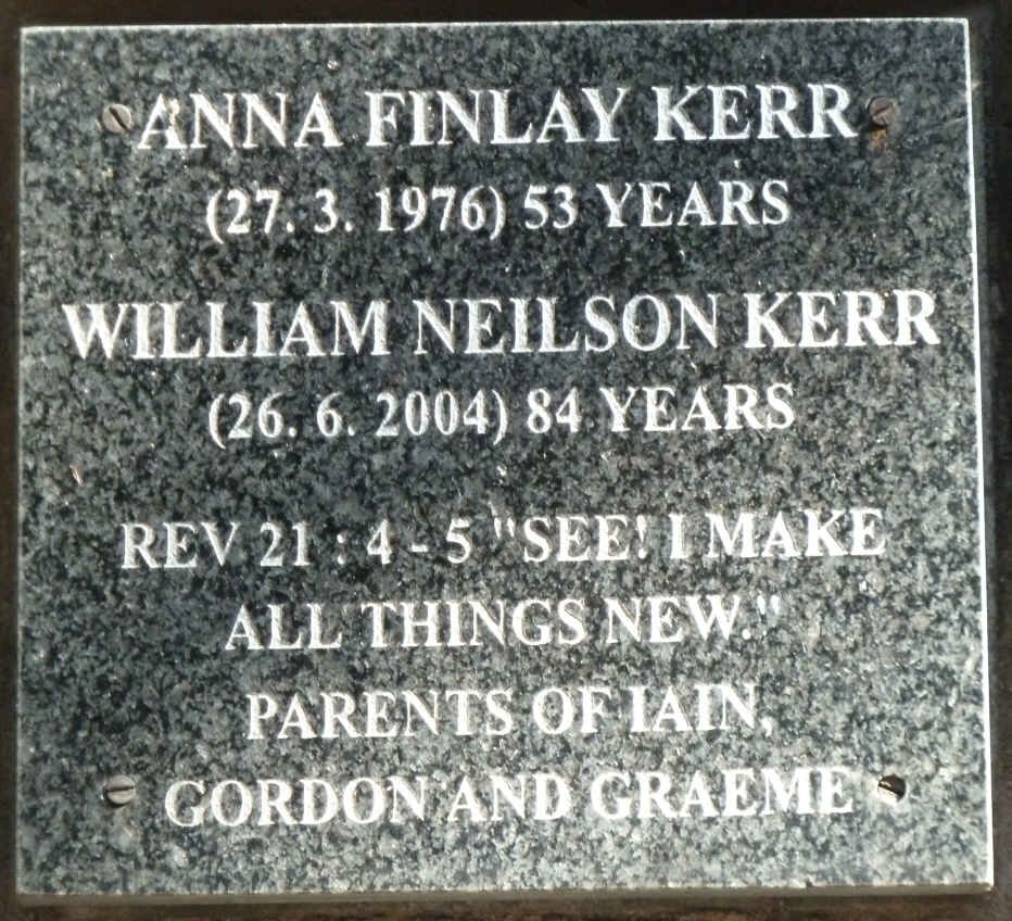 KERR William Neilson -2004 &amp; Anna Finlay -1976