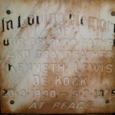 KOCK Kenneth Lewis, de 1890-1979