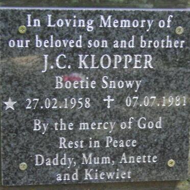 KLOPPER J.C. 1958-1981