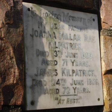 KILPATRICK James -1959 &amp; Joanna Millar Rae -1959