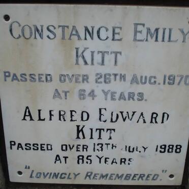 KITT Alfred Edward -1988 &amp; Constance Emily -1970