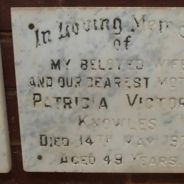 KNOWLES Patricia Victoria -1973