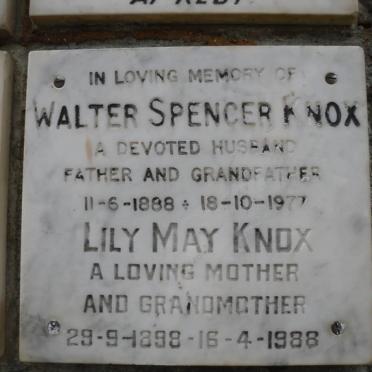 KNOX Walter Spencer 1888-1977 &amp; Lily May 1898-1988