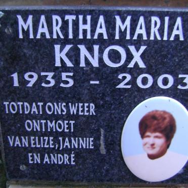 KNOX Martha Maria 1935-2003