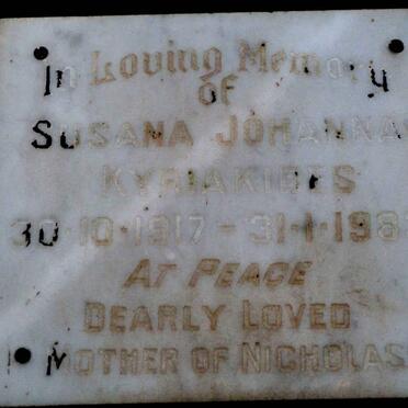 KYRIAKIDES Susana Johanna 1917-1983
