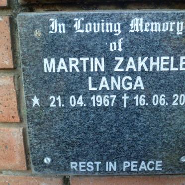 LANGA Martin Zakhele 1967-2000